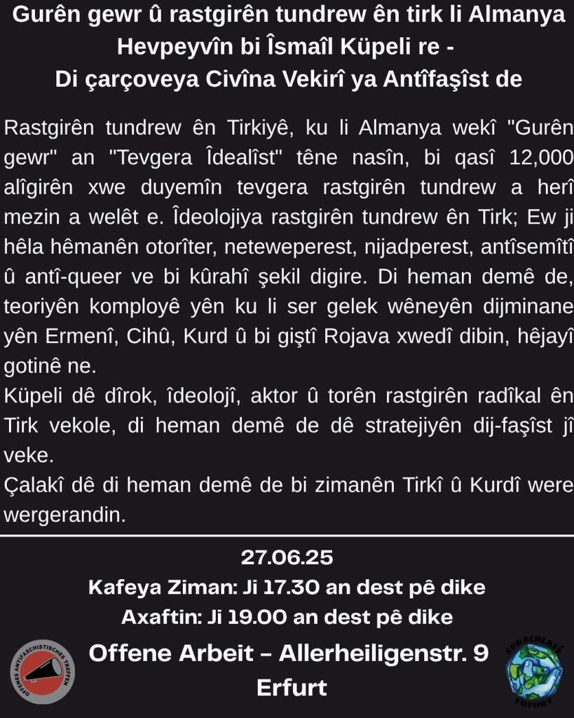 Metna vexwendinê ji bo 37 ' emîn Civîna Vekirî ya Antîfaşîst a bi Kurdî